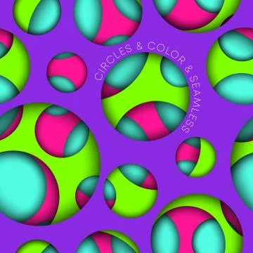 Seamless colorful pattern with circles. Background template vector design Stock Illustration