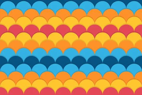 Seamless colorful pattern with circles, round flat, background Stock Illustration