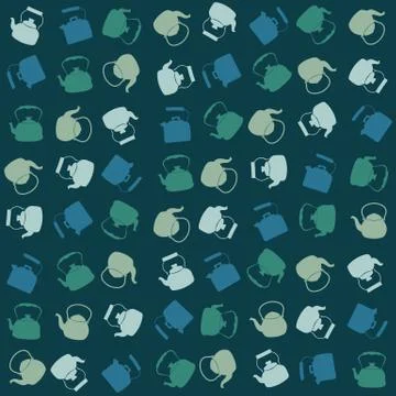 Seamless Colorful Pattern with Kettle Illustrazione stock