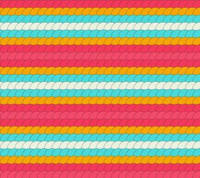 Seamless colorful pattern made of vivid round ornaments making row Stock Illustration