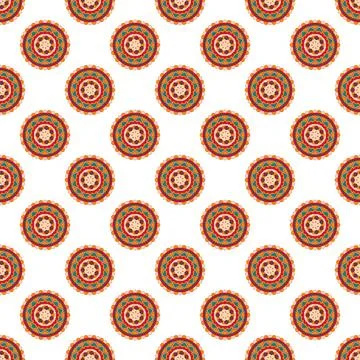 Seamless colorful pattern with mandala. Stock Illustration