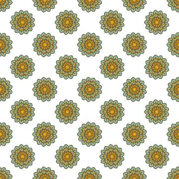 Seamless colorful pattern with mandala. Stock Illustration