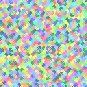 Seamless colorful pattern with puzzles, jigsaw, childrens pattern background Illustration