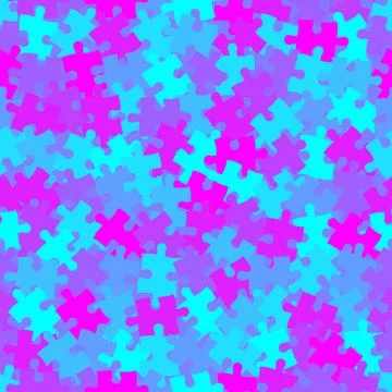 Seamless colorful pattern with puzzles, jigsaw, childrens pattern background Stock Illustration