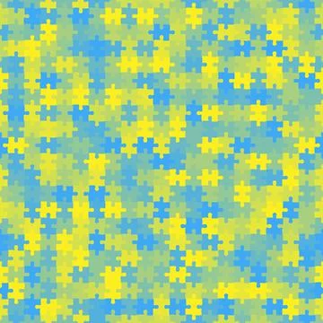 Seamless colorful pattern with puzzles, jigsaw, childrens pattern background Stockillustratie