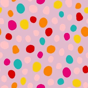 Seamless colorful polka dots pattern. Abstract background Illustrazione stock