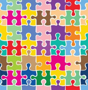 Seamless colorful puzzle texture Stock Illustration