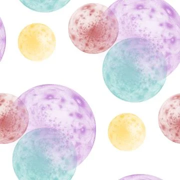 Seamless colorful rounded shape pattern Stock Illustration