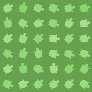 Seamless colorful turtle pattern with lines of turtles in black and white in Stock Illustration