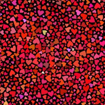 Seamless colorful vector hearts pattern. Stock Illustration