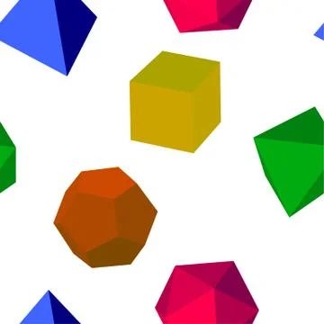 Seamless colorfull 3d vector geometric shapes 스톡 일러스트