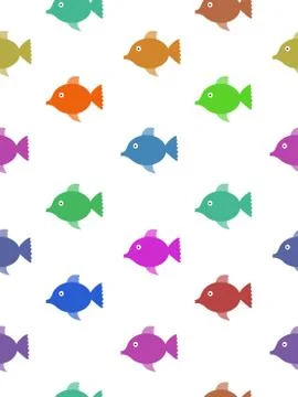 Seamless colourful fish Stock Illustration