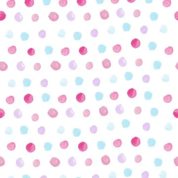 Seamless colourful hand draw  dot shape from watercolour pattern background   Stock Illustration