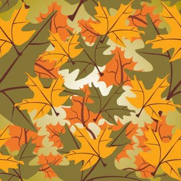 Seamless colourful maple leaf background, vector illustration Stock Illustration