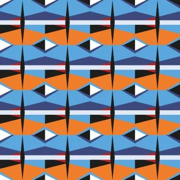 Seamless colourful pattern geometric backgrounds vector design Stock Illustration
