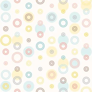 Seamless colourful polka dot pattern and colourful circle line pattern Stock Illustration