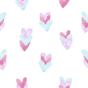 Seamless colourful set of hearts pattern background , kids pattern Stock Illustration