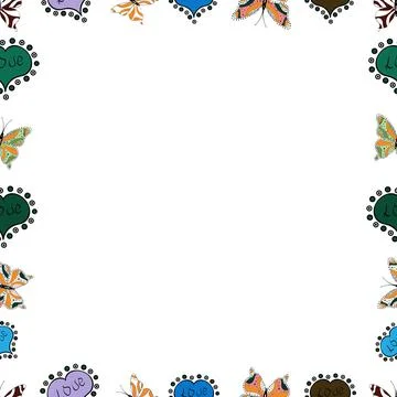 Seamless. Comic style doodle frame consists of black, green and white border. Ve Stock Illustration