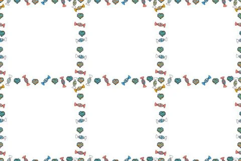 Seamless. Comic style doodle frame consists of black, blue and white border. Ras Stock Illustration