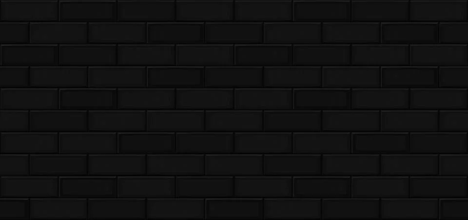 Seamless comic style texture of dark black brick wall. Detailed pattern. Modern Stock Illustration