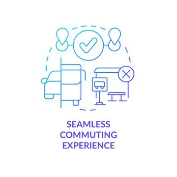Seamless commuting experience blue gradient concept icon Stock Illustration