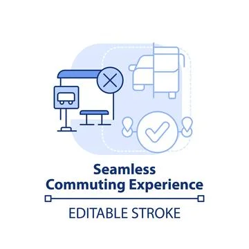 Seamless commuting experience light blue concept icon Stock Illustration