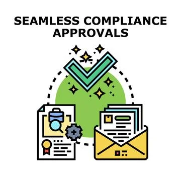 Seamless compliance approvals process workflow concept Stock Illustration