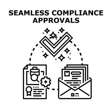 Seamless compliance approvals process workflow concept 스톡 일러스트