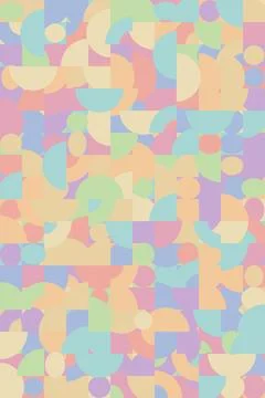A seamless composition of rounded blocks, arcs, circles, and rectangles cre.. 스톡 일러스트