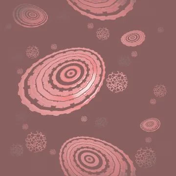 Seamless concentric circles pattern dark brown pink Stock Illustration