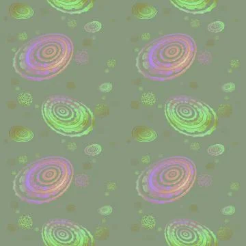 Seamless concentric circles pattern gray purple orange Illustrazione stock