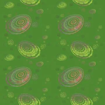 Seamless concentric circles pattern green purple pink Stock Illustration