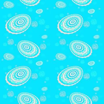 Seamless concentric circles pink mint green turquoise Stock Illustration