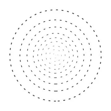 Seamless concentric dashed circle design element. Stock Illustration
