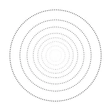 Seamless concentric dotted circle design element. Stock Illustration
