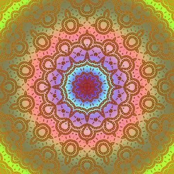 Seamless concentric ornament multicolored Stock Illustration