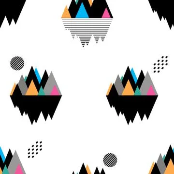 Seamless concept pattern. Weather in the mountains. Fashion textiles. Vector. Stock Illustration
