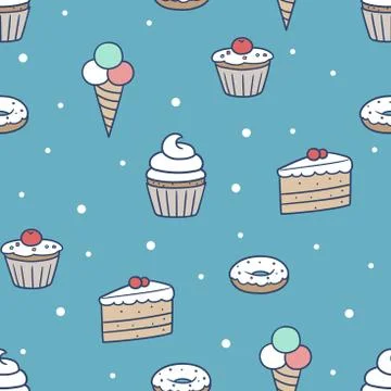Seamless confection pattern イラスト素材