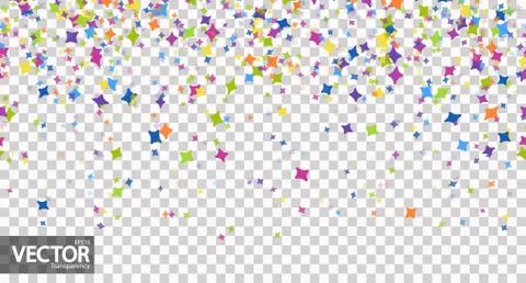 Seamless confetti party background with vector transparency Stock Illustration