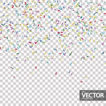 Seamless confetti party background with vector transparency Stock Illustration