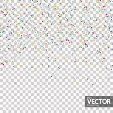 Seamless confetti party background with vector transparency Stock Illustration
