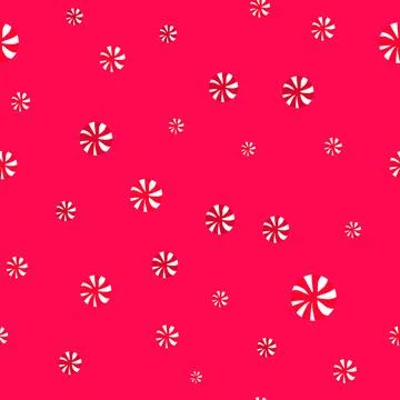 Seamless confetti pattern of red candies on a red background. Stock Illustration