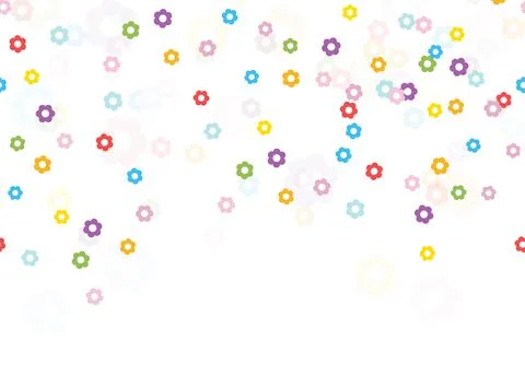 Seamless confetti spring flowers background Stock Illustration