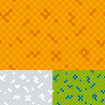Seamless connected spot background in three colors. Stock Illustration