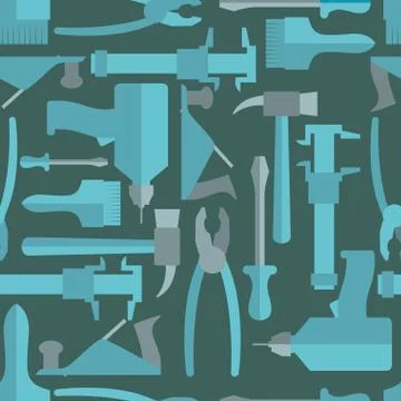 Seamless Construction Hand tools pattern. Vector illustration Illustrazione stock