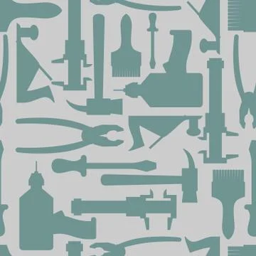 Seamless Construction Hand tools pattern. Vector illustration Illustrazione stock