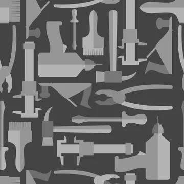 Seamless Construction Hand tools pattern. Vector illustration Stock Illustration