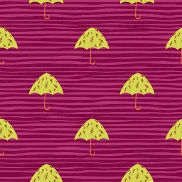 Seamless contrast bright pattern with yellow folk umbrella shapes. Simple sea イラスト素材
