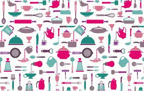 Seamless cooking background Stock Illustration