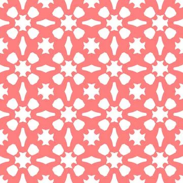 Seamless coral geometric pattern retro background. Simple geo texture. Stock Illustration